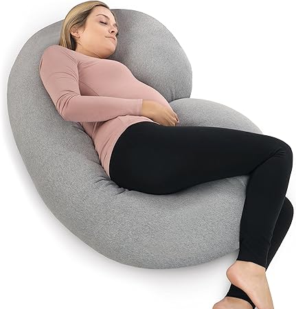 Amazon Com Pharmedoc Pregnancy Pillow With Jersey Cover C Shaped