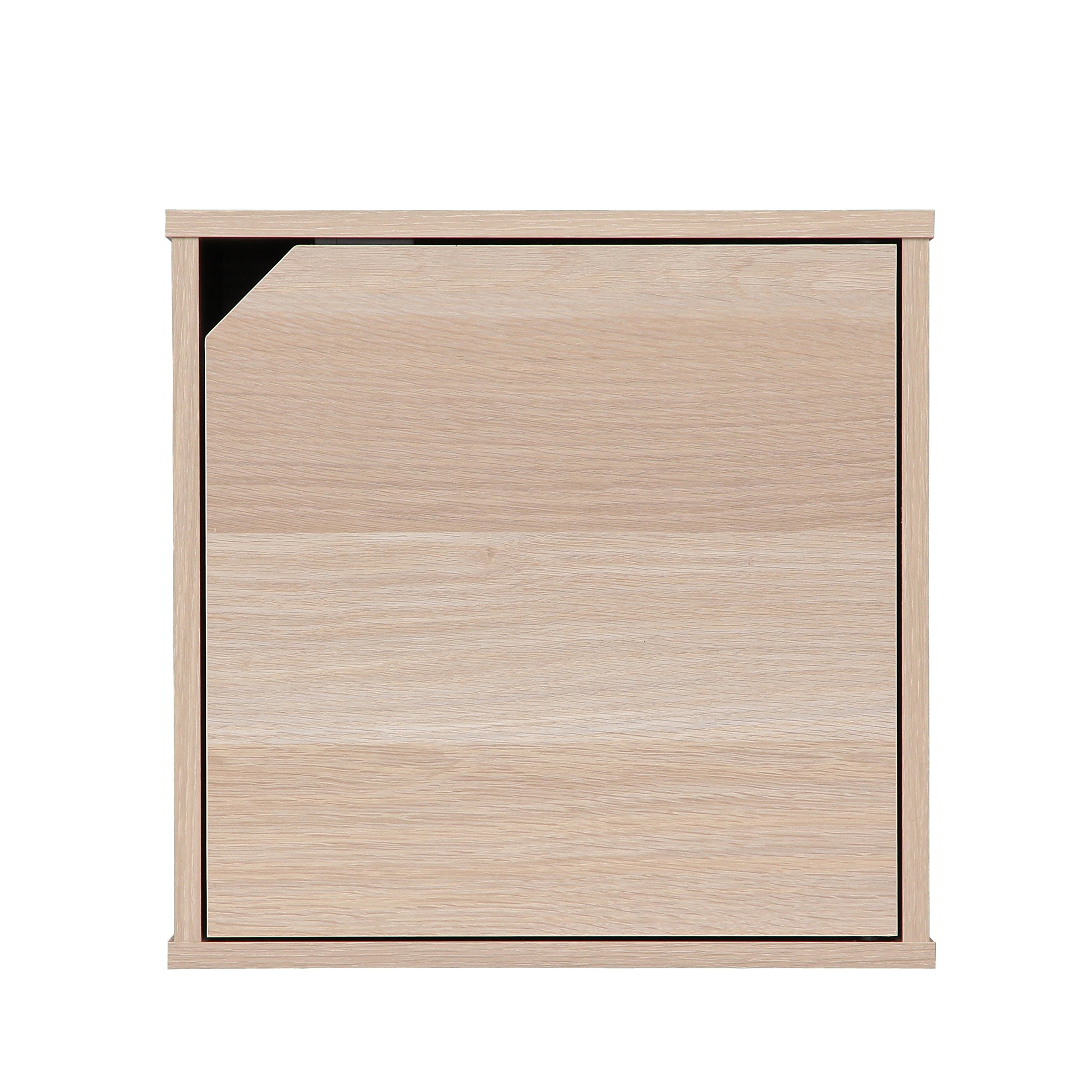 IRIS USA, CQB35D, Modular Wood Storage Cube Box With Door, Light Brown