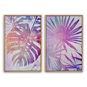 SIGNWIN Framed Canvas Print Wall Art Tropical Monstera...