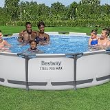 Bestway BW56416GB-21 12 ft Steel Pro Round Frame Pool with Filter Pump view 2