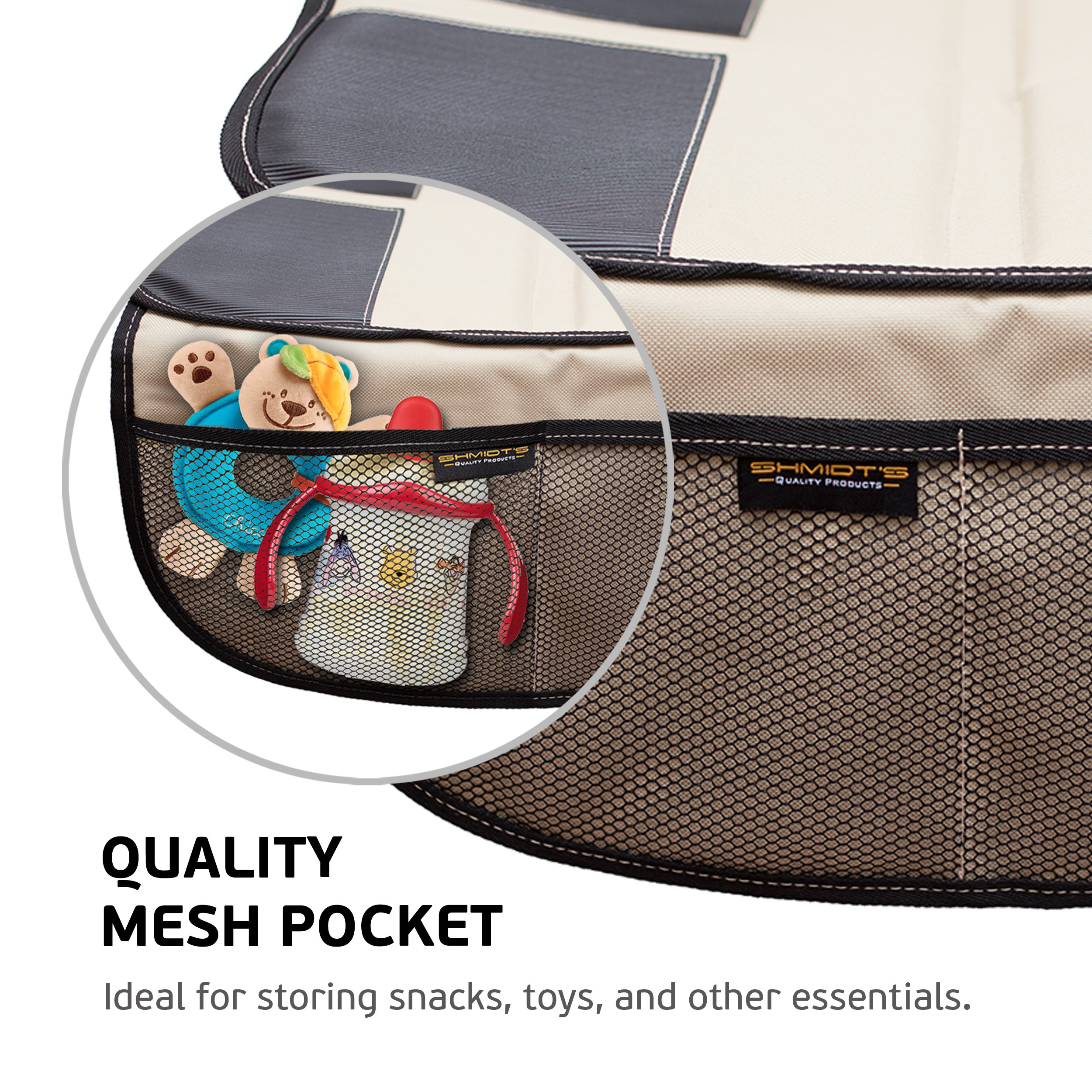 Car Seat Protector by Shmidt'S - Luxury Car Seat Cover Summer/Winter For Baby & Child - Anti-Slip, Heavy Duty Car Seat Mat Protector for Infants W/Upholstery, Beige/Tan