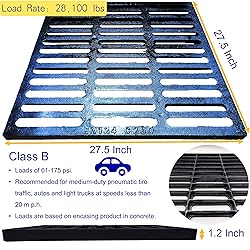 MOSINSBO Cast Iron Drain Grate, 28x28 Outdoor Drain
