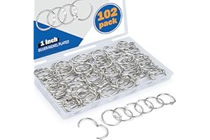 Woswel 102 Pack 1 Inch Book Rings, Silver Metal Rings for Index Cards, Paper, School Office