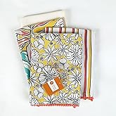 TARAN LIVING Printed Cotton Kitchen Towels – Set of 4 Soft & Absorbent Dish Towels with Hanging Loops (18x28 in)