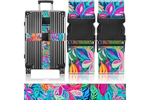 TONJOY Luggage Straps for Suitcases Strap Belt - Adjustable Luggage Accessories Connector Identifiers Over Handle with Buckle