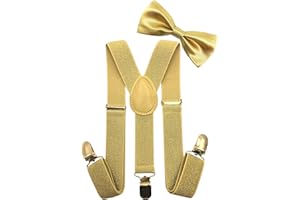 LOLELAI Toddler, Kids Suspender and Bow Tie Set | Adjustable and Elastic | for Boys and Girls