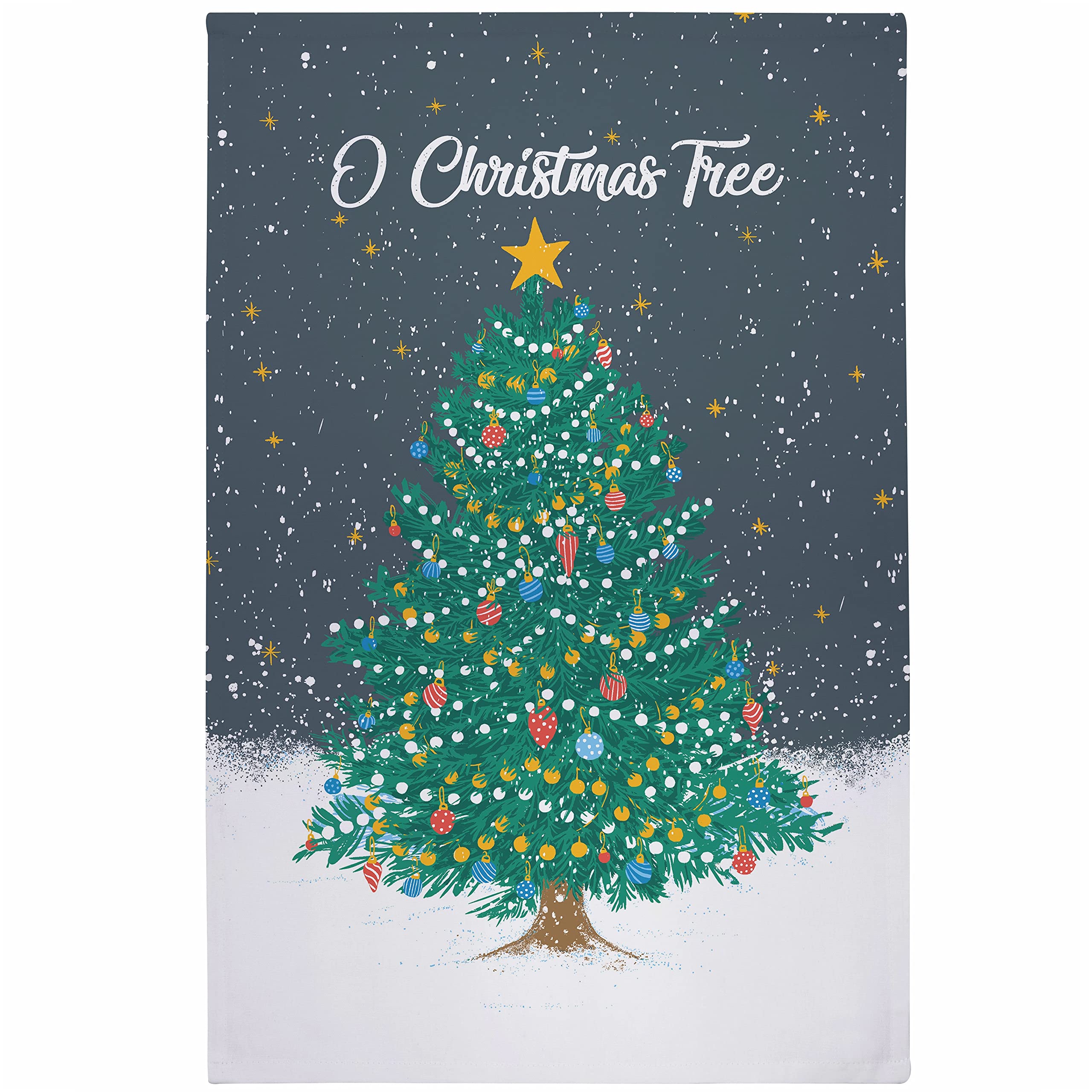 Ulster Weavers - O' Christmas Tree Tea Towel (74 x 48cm) - 100% Cotton - Washable - Christmas Tree Dish Cloths/Dish Towel - Christmas Tea Towel in Navy Blue - Kitchen Accessories & Decor