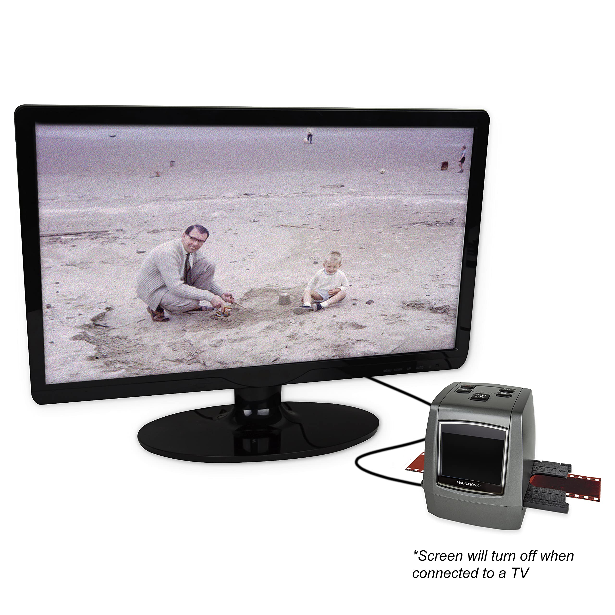 Magnasonic All-in-One High Resolution 24MP Film Scanner, Converts 35mm/126KPK/110/Super 8 Films, Slides, Negatives into Digital Photos, Vibrant 2.4