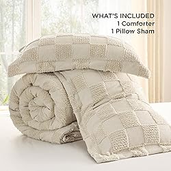 Bedsure Twin/Twin XL Comforter Set Beige, Boho