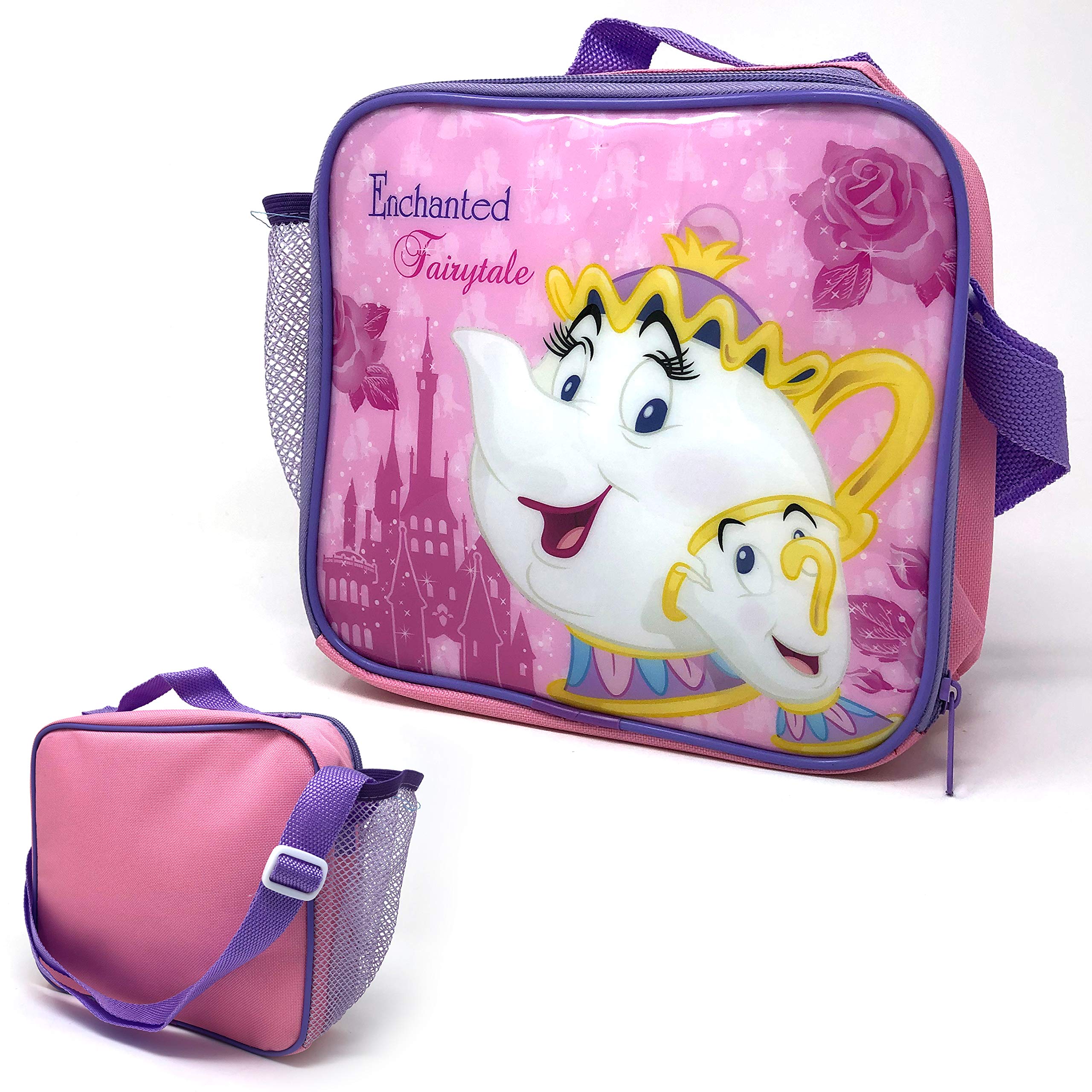 Disney Princess Mrs Potts Children's Character Insulated Lunch Bag with Shoulder Strap & Mesh Side Pocket