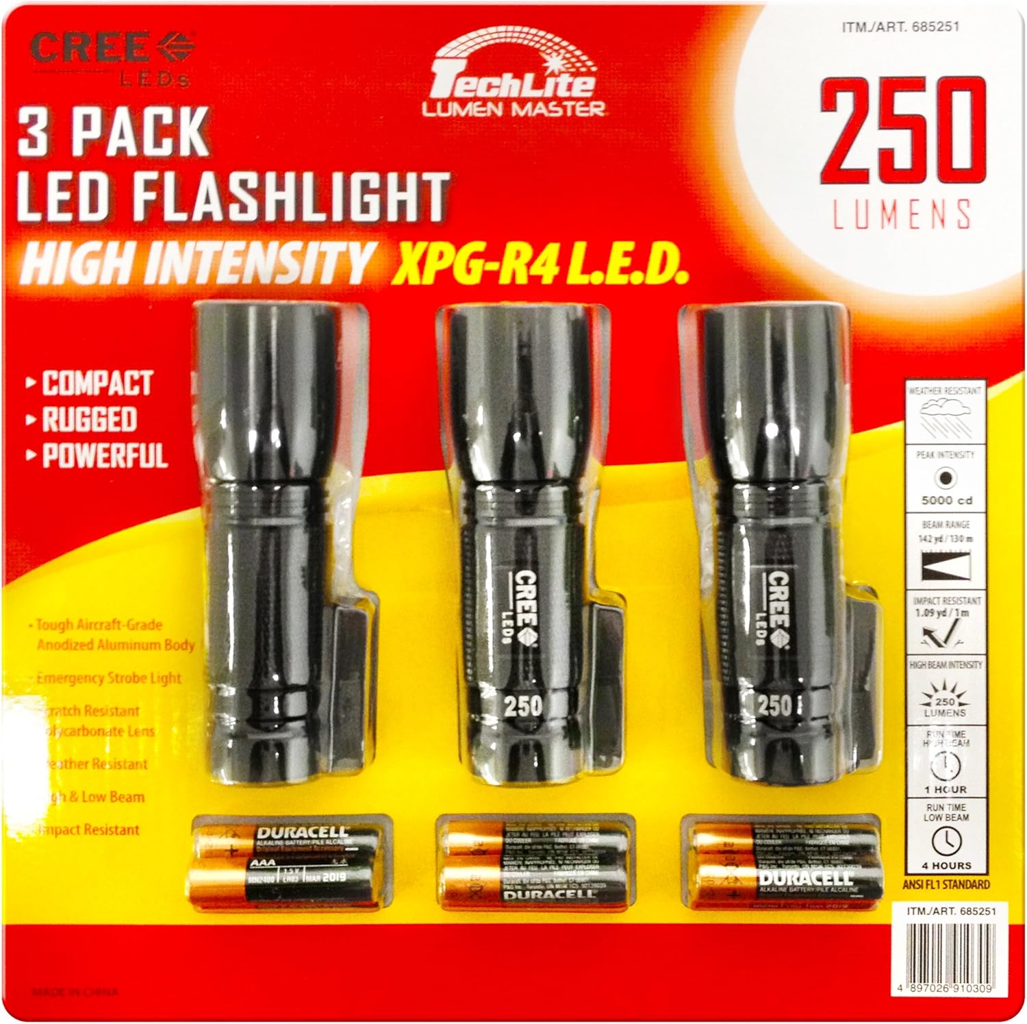 Techlite Lumen Master 250Lumens HighIntensity CREE XPGR4 LED