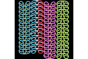 Glow Fever Glow In The Dark Glasses for Party - 50 Bendable Glow Stick Glasses with Connectors - Glow Glasses Party Pack for Concert, Halloween & Birthday Party Party Favors - Party Dragon, Mixed
