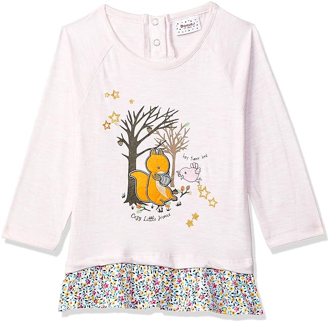 Donuts Baby Girls Plain Regular Fit T-Shirt