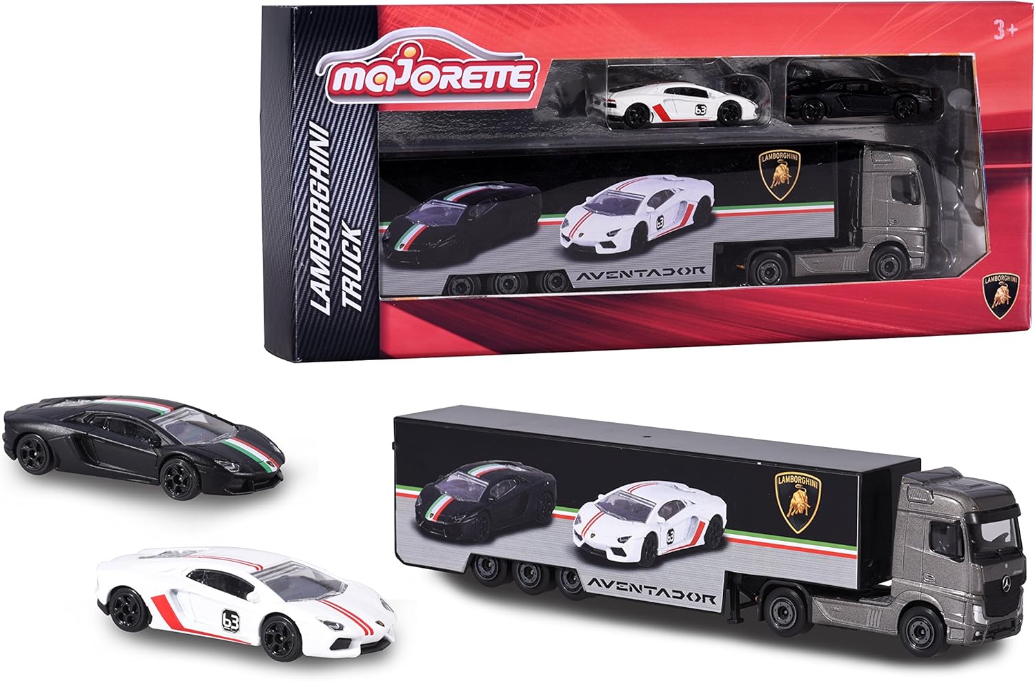 Majorette 212054201 Lamborghini Truck Incluye 2 Coches, vehículos en Miniatura de Juego, Die-Cast, 1: 64: Amazon.es: Juguetes y juegos