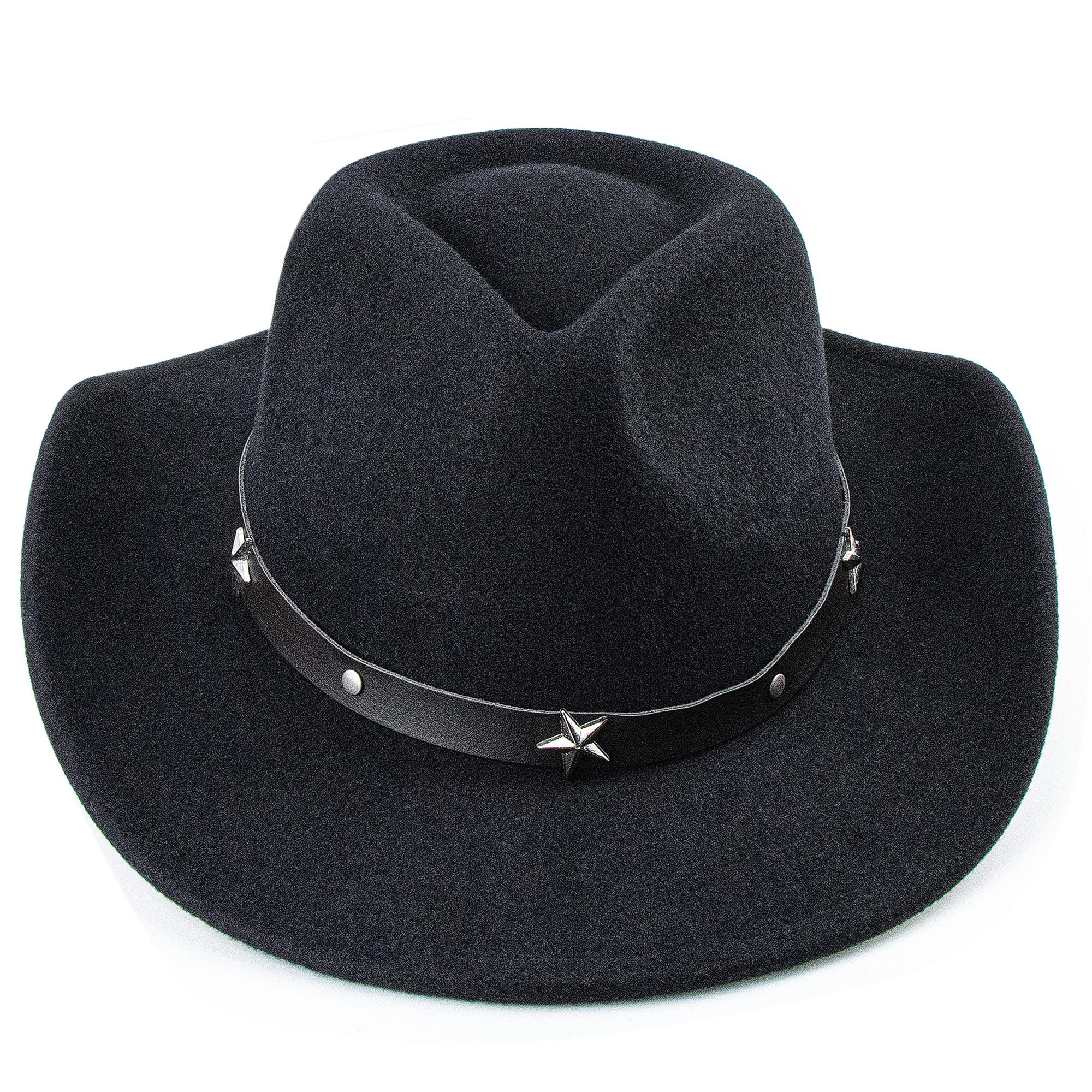 FGSS Kids Western Hats Boys Girls Cowboy Felt Fedora with Belt Buckle 3-7T