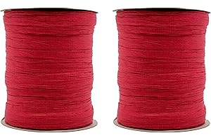 STEPHANIE IMPORTS Pack of 2 Paper Raffia Ribbon Rolls 200 Yards for Kraft Packaging and Decoration (Red)
