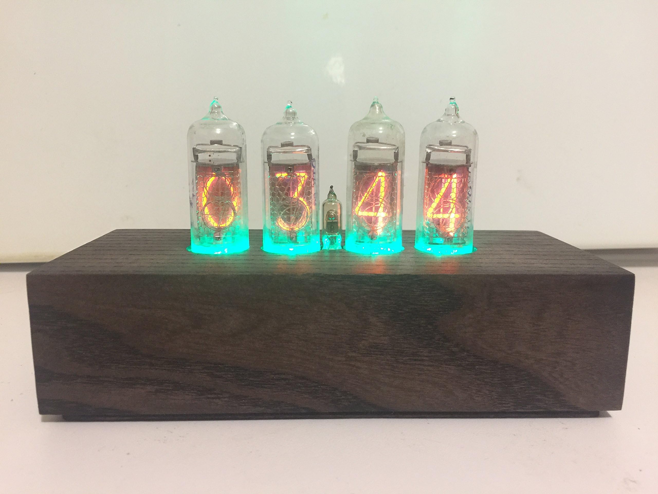 Millclock IN-14 Nixie Tube Clock Assembled Wood Enclosure and Adapter 4 Tubes