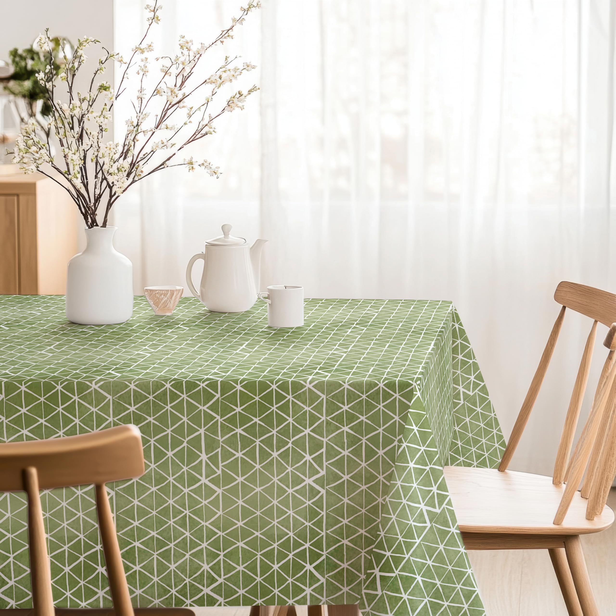 Martina Home Cervia Resin Coated Tablecloth 180 x 140 cm Green