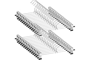 NORTHERN BROTHERS Pants Hangers, 30Pcs Skirt Hangers with Clips Slack Hangers Pants Trouser Hanger Clothes Hanger for Pants