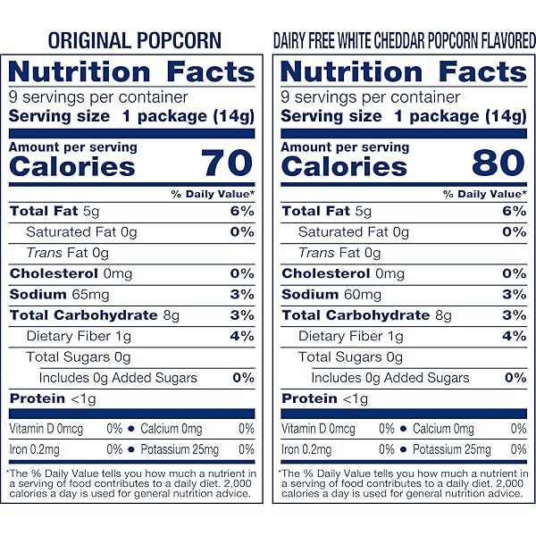 SKINNYPOP POPCORN, ORIGINAL AND DAIRY FREE WHITE CHEDDAR, GLUTEN FREE, NON-GMO, 0.5OZ INDIVIDUAL SIZE SNACK BAGS (18 COUNT)