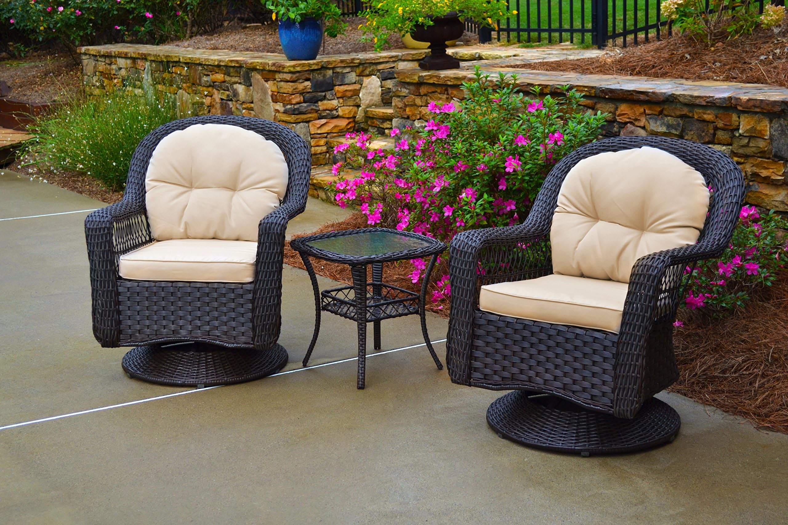 Tortuga Outdoor Biloxi 3pc Bistro Set - Espresso Wicker