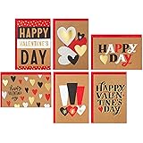 Hallmark Valentines Day Cards Assortment, Gold Foil Kraft (36 Cards and Envelopes)