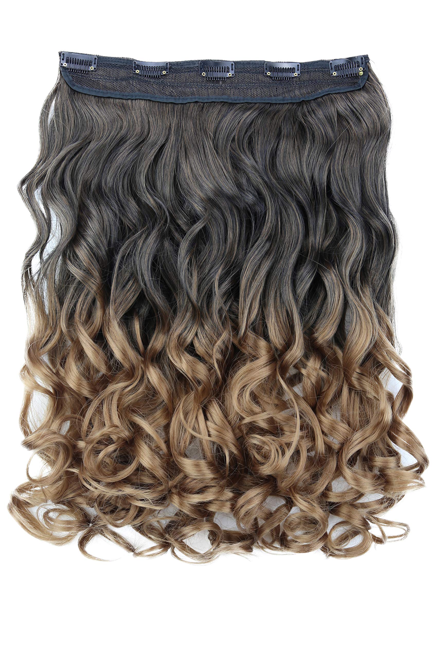 CAISHA 16" Clip In Extensions Hair Extensions Hairpiece Wavy Ombré Brown Mix C72-1 — image 1