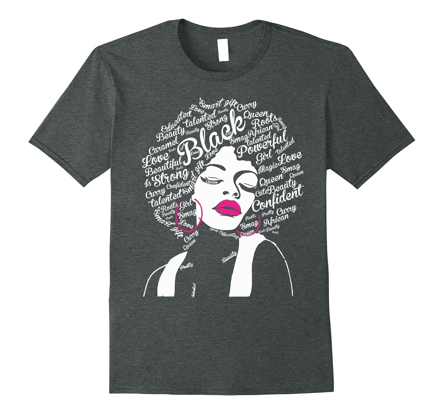 Afro Word Art Natural Hair Tshirt For Strong Black Women Bn