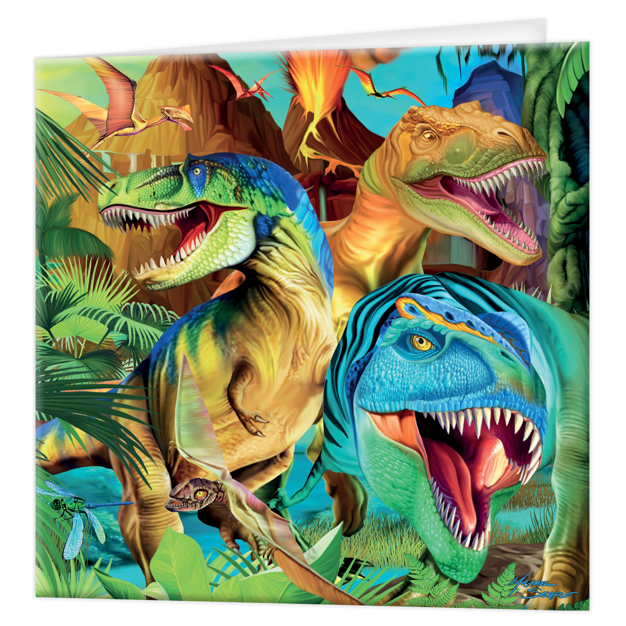 3D LiveLife Greeting Card - Dino Smiles from Deluxebase. Blank Card with Lenticular 3D Image and Envelope. Unique Notecard for All Occasions and Premium Stationery Sets.