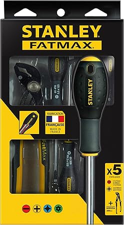 Stanley Fmht0 62639 Pince Multiprise A Verrouillage Et Tournevis Electricien Gamme Fatmax Fabrique En France Machoires Renforcees Reglage Rapide Lame En Acier Poignee Soft Grip Resistant Amazon Fr Bricolage