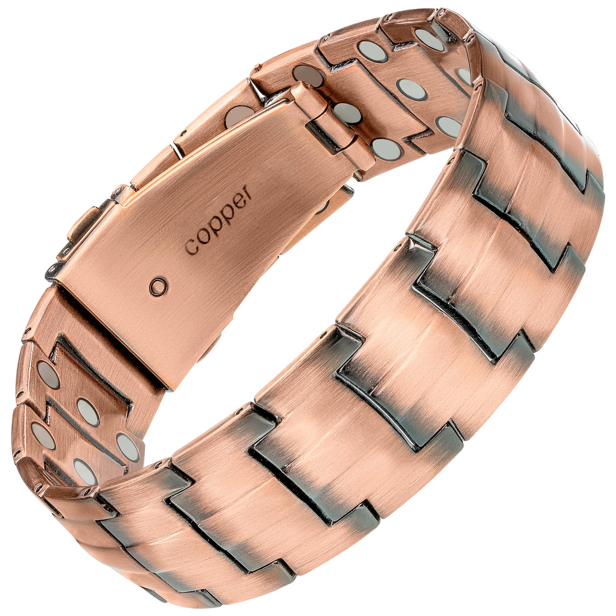 MagnetRX® 3X Strength Copper Bracelet – 99.9% Pure Copper Bracelets for Men with Magnets – Premium Fold-Over Clasp and Adjustable Bracelet Length with Included Sizing Tool (Legacy)