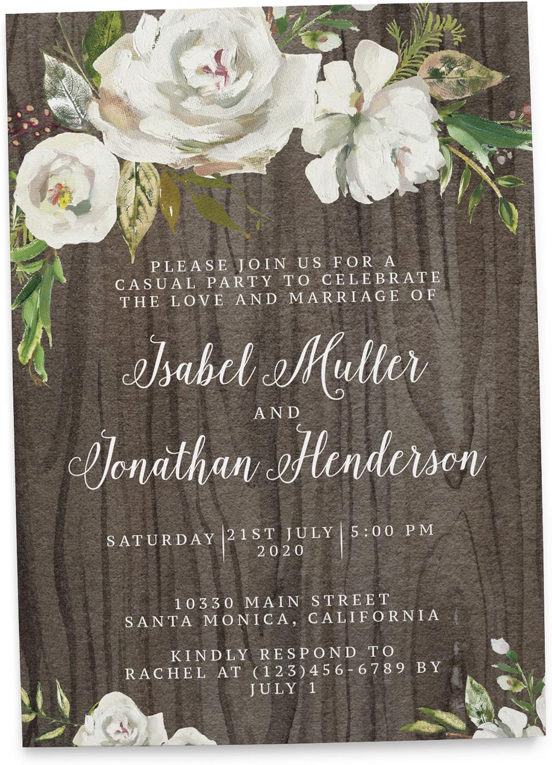 Amazon Com Marriage Reception Cards By Loveateverysight Post Marriage Reception Invitation Cards Post Wedding Reception Ideas Rustic Floral Theme Set Of 20 Health Personal Care