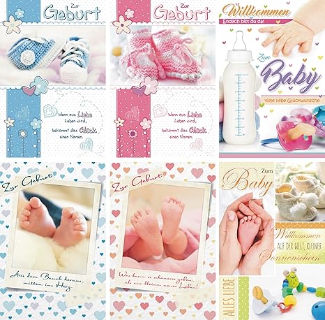 Biglietti Di Auguri Per La Nascita 50 Pezzi Karten Benvenuto Baby Biglietti D Auguri Carta 31 7501 A Amazon It Elettronica