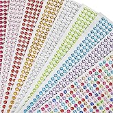 4536 Pieces Rhinestone Stickers Self-Adhesive Jewels Sticker for Kids DIY Craft Cards Embellishment Diamond Gem Decorations, Wedding Decorations, Body, Nail, Scrapbooking Embellishment (9 Colors)