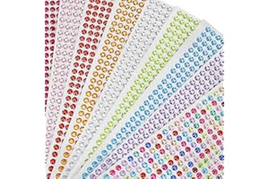 AITUOSI 4536 Pieces Rhinestone Stickers Self-Adhesive Jewels Sticker for Kids DIY Craft Cards Embellishment Diamond Gem Decorations, Wedding Decorations, Body, Nail, Scrapbooking Embellishment (9 Colors)