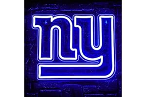 Brineon Neon Sign for Wall Decor,Neon Sign for Man Cave or Garage Decor,Birthday Gifts for Men with Footaball or Rugby Team Logo Sign,Blue Neon Sign for Bar,Dorm,Party Decorations,Game Room Decor Size