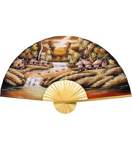 Amazon.com: Thai Landscape Folding Wall Fan Hand-painted Wall