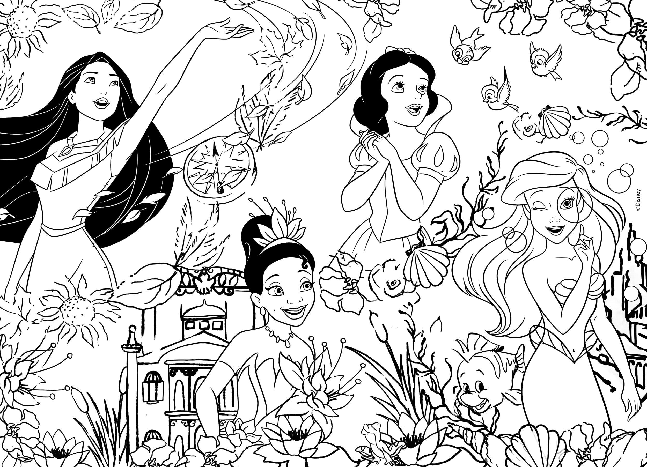 Lisciani - DISNEY PRINZESSINNEN Puzzle - 24 Teile - Für Kinder ab 3 Jahren - Puzzle mit doppelseitigem Malen mit Disney-Prinzessinnen wie Pocahontas, Schneewittchen, Ariel und Tiana 3