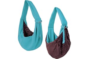 iPrimio Reversible Cat Sling & Dog Carrier Sling - Aqua Blue, Soft Hands Free Pet Carrier, Cat Papoose Carrier Front, Puppy Sling, Cat Carrier, Pet Sling Carrier for Cats & Cat Front Carrier