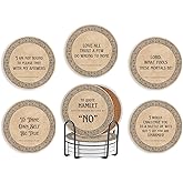 Shakespeare Gifts Coaster, Ceramic, Set of 6, with Gift Box, Absorbent with Cork Base, Hamlet Gifts for Book Lovers, Theater Lovers, Home Decor for Housewarming, Thanksgiving, Birthday, Christmas