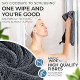 MAGIC WIPE Bathroom Drying Cloth XXL Microfiber 40x60 cm Black 2 pack view 3