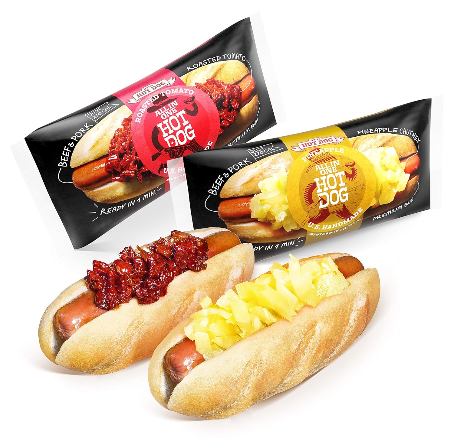 Den’s Original Hot Dogs with Ketchup and Pineapple Chutney Variety Pack