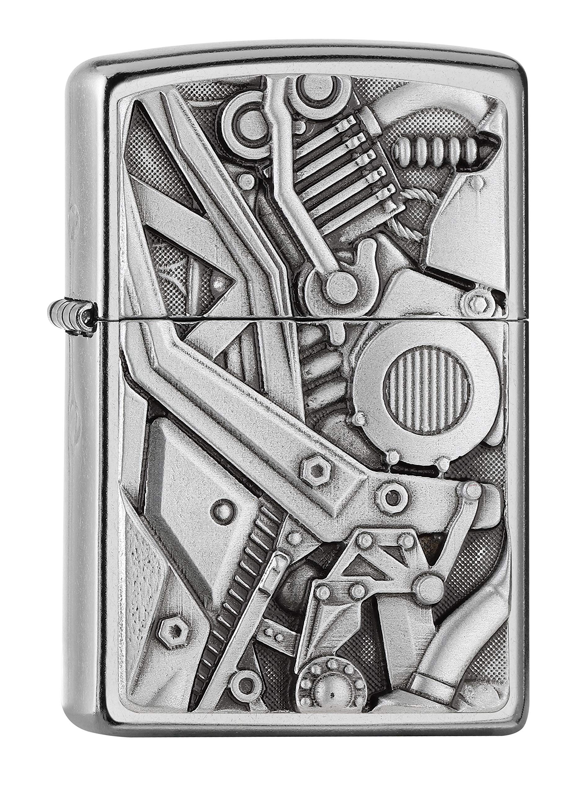 ZIPPO - Street Chrome - Motorbike Motor, Emblem - gasoline Windproof lighter, refillable, in gift box