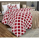 Twin Comforter Set 2 Piece Red by Utopia Bedding, Printed Comforters Twin Size, Bedding Comforters Sets, Down Alternative Soft Bed Set, 1 Comforter (64 x 88 inches) 1 Pillow Shams (20 x 26 inches)