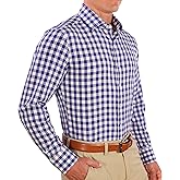 CC Performance Stretch Slim Fit Dress Shirts for Men | Wrinkle Resistant Long Sleeve Button Up Mens Dress Shirts