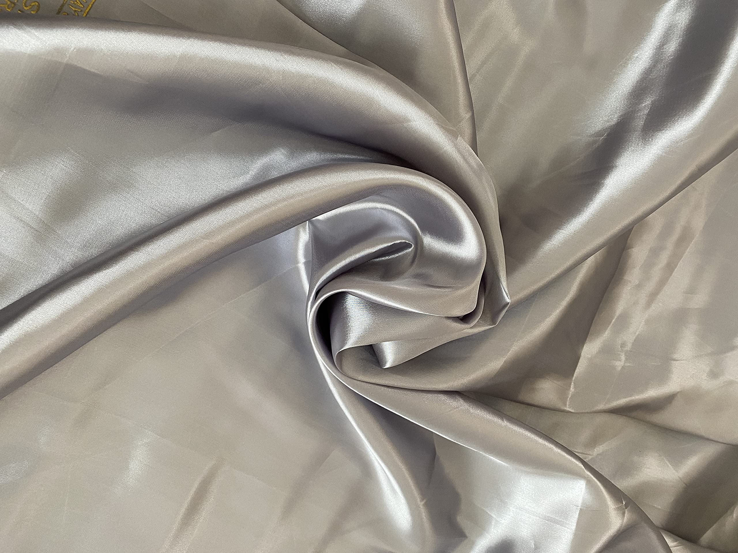 Novato Silky Satin Plain Luxury Craft Dressmaking Fabric 60'' Wide (Grey, 2 Meter)