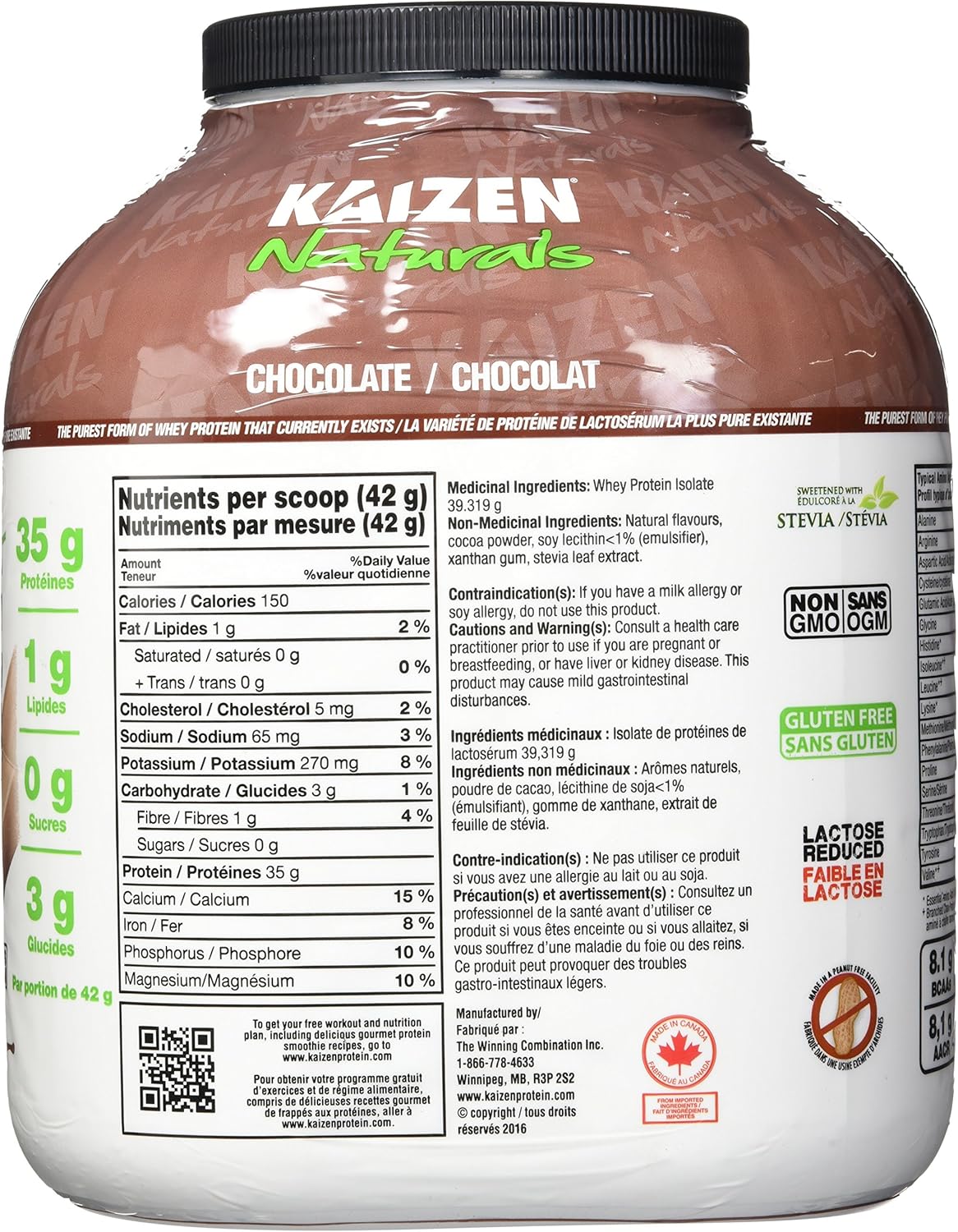 Kaizen Naturals Whey Protein Isolate Chocolate 2 Kg Amazon Ca Health Personal Care