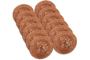 12 Pack Copper Coated Scourers by SCRUBIT – Scrubber Pad Used for Dishes, Pots, Pans, and Ovens. Easy scouring for Tough Kitchen Cleaning.