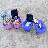 Luuzuu Beach Cup Holder for Sand 4Pack Drink Cup Holder Beach Sand Coasters Drink Cup Holders for Outside Travel Multicolor Pack 2Deep Blue/2Purple