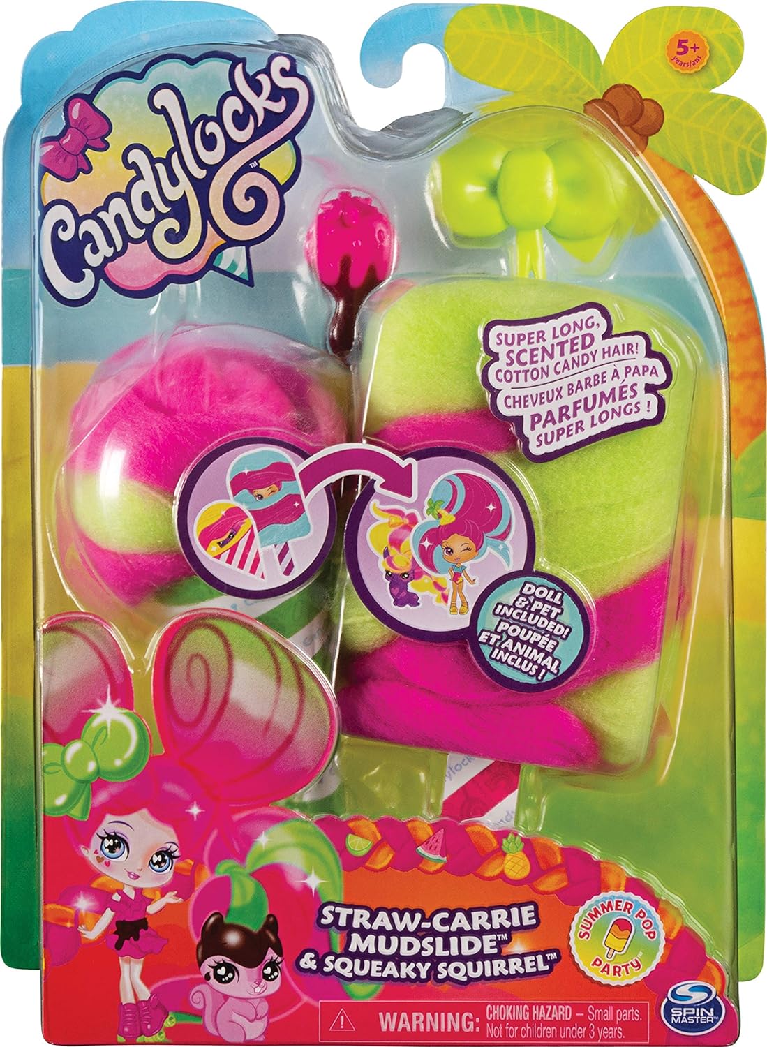Candylocks 2-Pack, Posie Peach 75-cm Scented Collectible Doll and Pet with Accessories (Styles Vary), Grey - Image 3